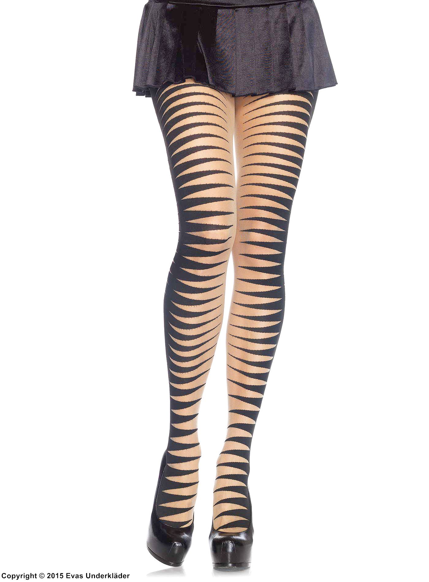 Illusion stripe pantyhose